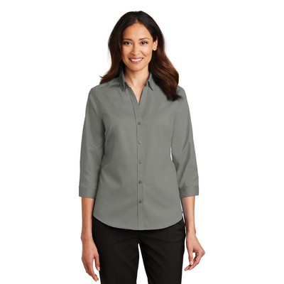 Port Authority® Women's 3/4-Sleeve SuperPro™ Twill Shirt.